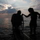 Theofilou with his wife, Eleni, who suffers from cerebral palsy. “We have thousands of beaches,” he said, “the most beautiful in the world, and to still not be able to swim in them?”